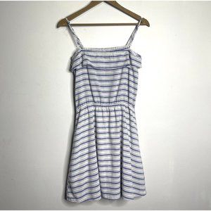 Americal Clothing Inc Blue White Striped Fit & Flare A-Line Mini Dress Size M